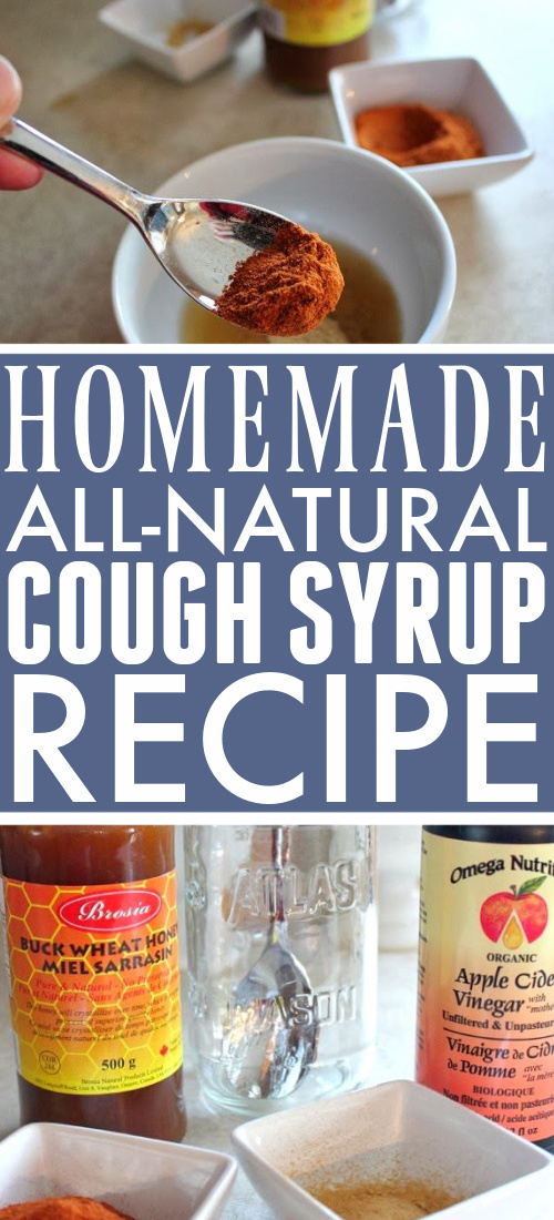 This homemade cough syrup really works! Use these all-natural ingredients to soothe your sore throat and calm your cough without ever having to step foot in a pharmacy!