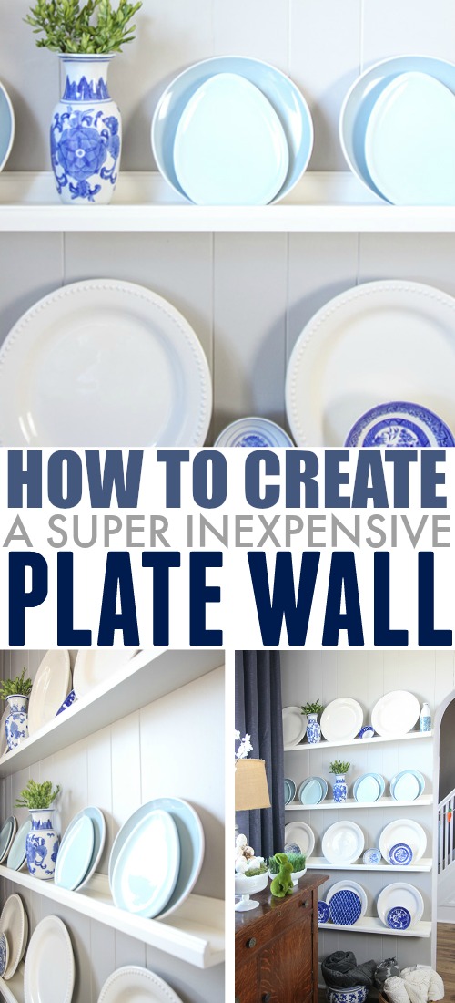 I thought today would be a good opportunity to go into a little more detail about how I put together the inexpensive plate wall in the dining room that has become such a focal point in there.