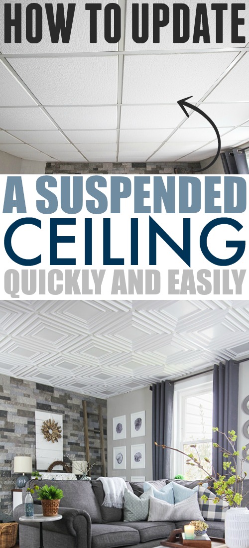 Suspended ceilings can be really practical, but they can seem like eyesores in certain rooms of your home. Here's how to update a suspended ceiling and turn it into a beautiful feature in any room!