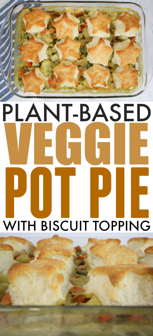 Try this easy, plant-based comfort food veggie pot pie recipe for a cozy weeknight meal or even for your next potluck event!