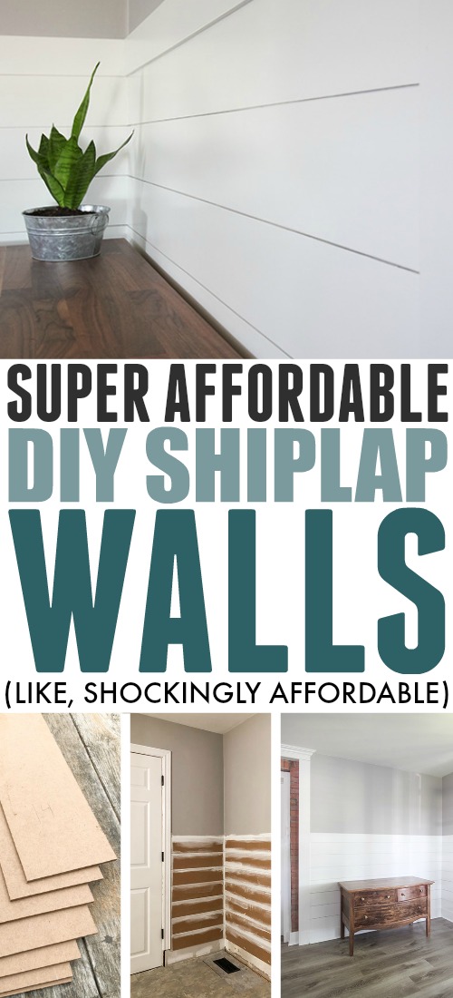 Adding shiplap to your walls gives your home an instant modern-farmhouse vibe and luckily there's a super affordable way to DIY shiplap in your own home that will fit into any home improvement budget!