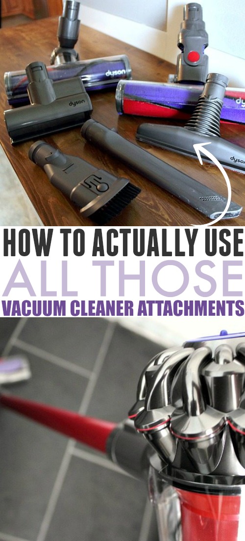 Vacuum cleaner attachments can be pretty confusing, especially if your vacuum comes with a lot of really fancy ones like my Dyson. Here's a run down of what each Dyson attachment does!