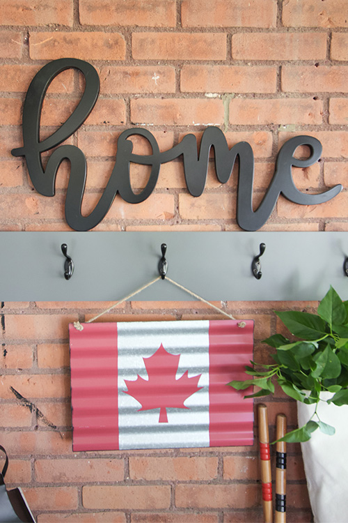 In today's post I'm sharing some fun Canada Day decor ideas for a mudroom or entryway for all of my fellow Canadians to enjoy, just in time for Canada Day!