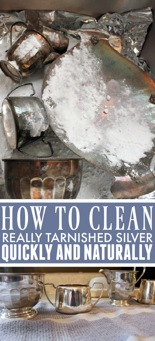 How to clean silver naturally, even if it's really tarnished! The tarnish just melts away with this trick!