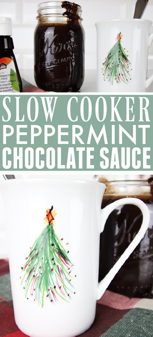 Peppermint hot chocolates and peppermint mochas are an absolute must have at this time of year, and this slow cooker chocolate peppermint syrup will make it fun and easy to prepare both for your holiday guests!