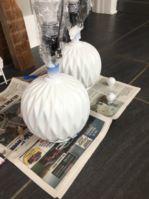 White Spray Painted Lamps