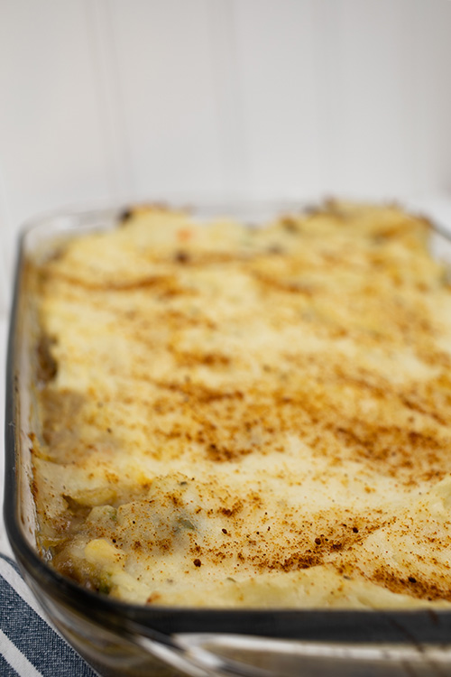 This plant-based shepherd's pie recipe is a comfort food staple around here. It works equally well as a weeknight dinner or to take along to a potluck!