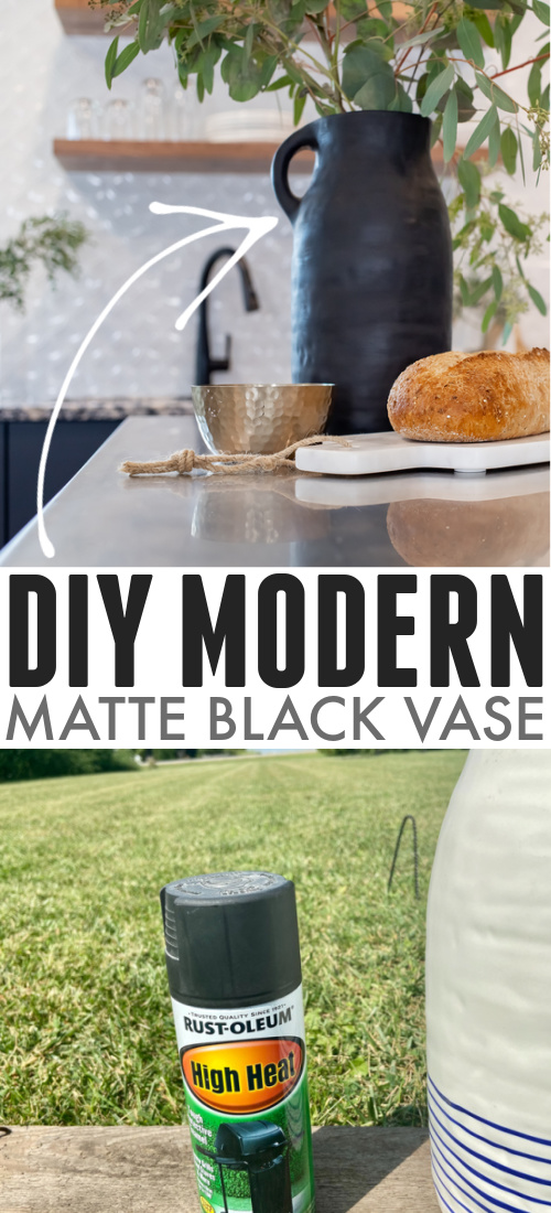 Today I'm sharing a trick I learned for creating a beautiful matte black finish on ceramic pieces. Here's my DIY matte black ceramic vase!