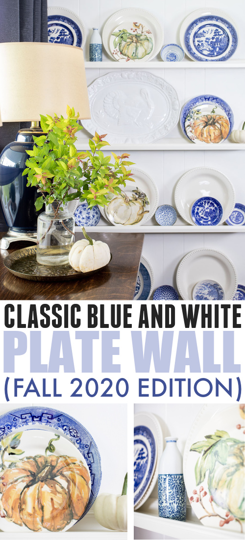 Today I'm sharing one of my favourite little traditions around the house: Switching up my plate wall in the dining room for each new season. Here's my fall plate wall for this year!