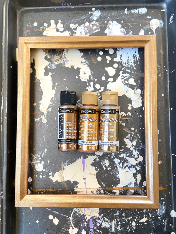 Basic acrylic paints used to create the paint finish.