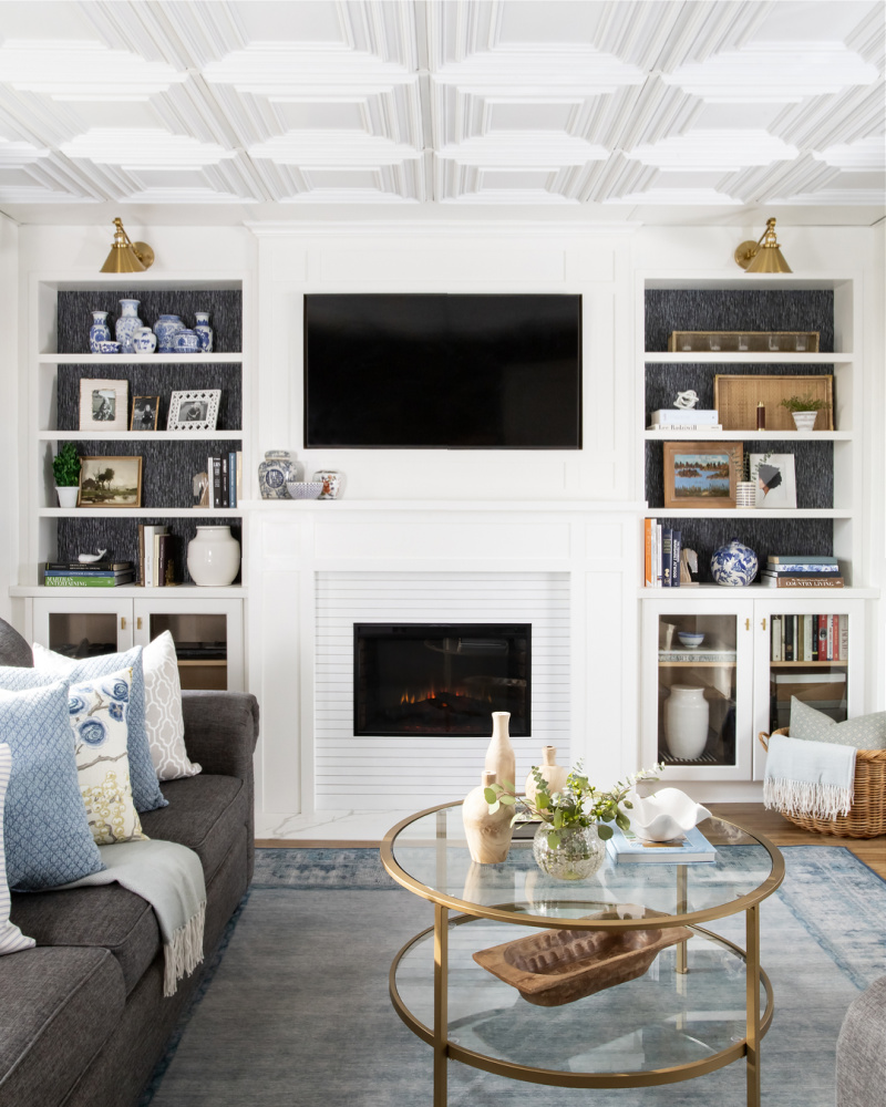 Diy Living Room Built In Shelves And, Built In Bookcase Fireplace Ideas