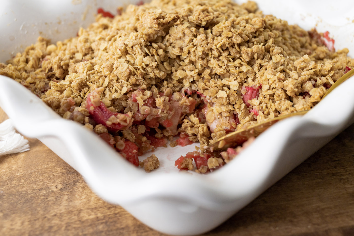 Rhubarb season is in full swing around here! I decided that the first thing I would bake this year is this strawberry rhubarb crisp recipe and I'm sharing it below if you need a new rhubarb recipe to try!