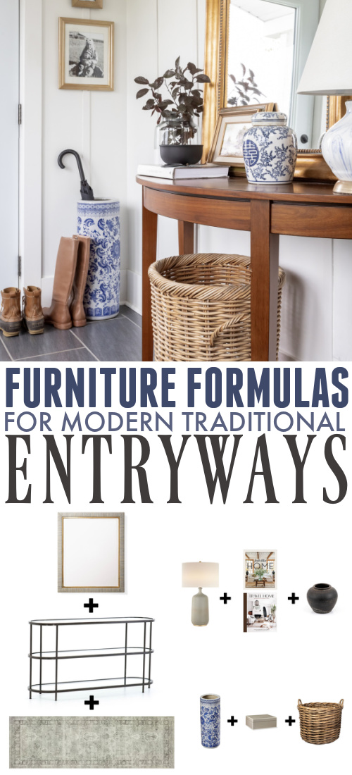Today I'm sharing my picks for modern traditional entryway essentials. These are the basic foundational pieces in the room that will help your space look beautiful and function the way it's supposed to.