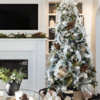 Black and White Christmas Decor in Our Living Room