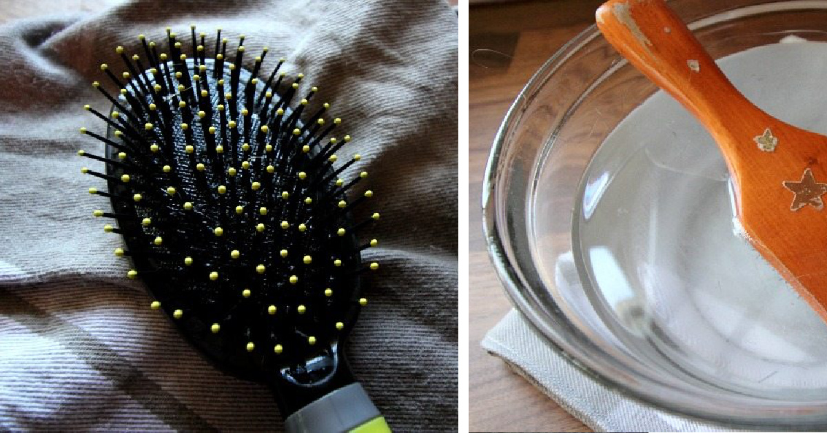 Cleaning hairbrushes of various types.