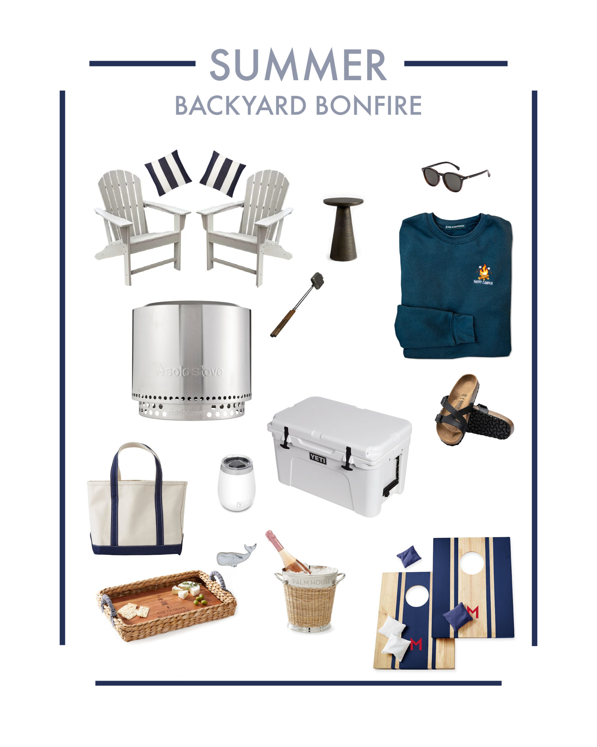Backyard bonfire parties are a big part of summer in our neighborhood. I put together a little inspiration to help us get ready for the season!
