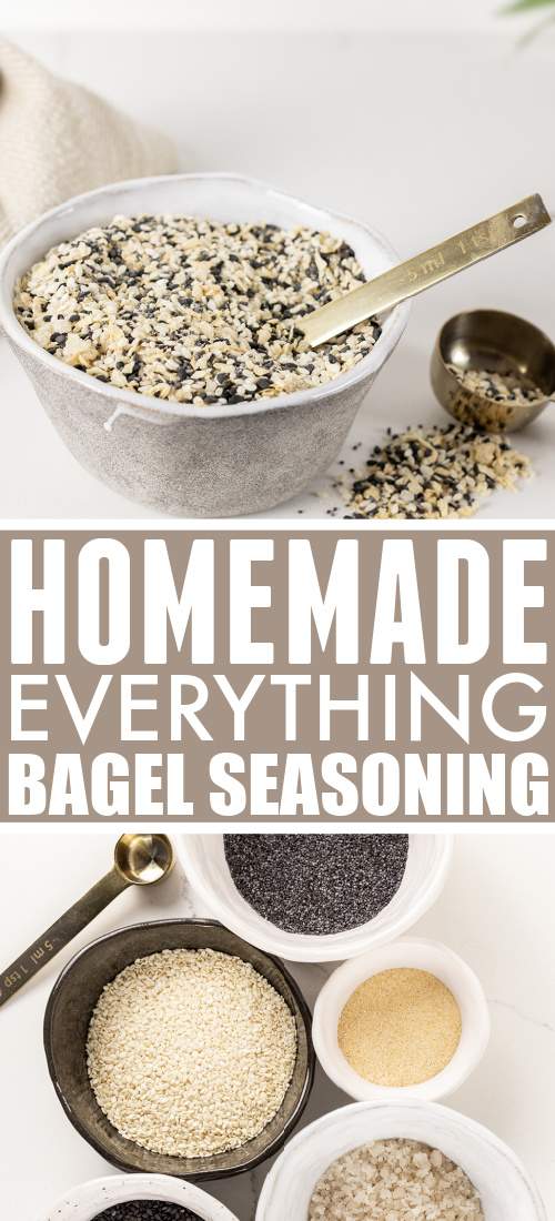 Everything bagel seasoning is so tasty and healthy and can be used on just about anything, but did you know that you can easily make it yourself? Here's my recipe for homemade everything bagel seasoning!