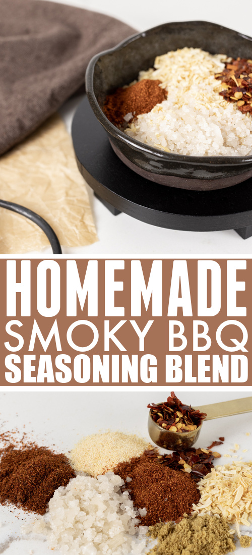 This Homemade Smoky BBQ Seasoning is amazing on so many things from veggies, to pasta, to salads, and of course as a rub on all your favorites on the grill.