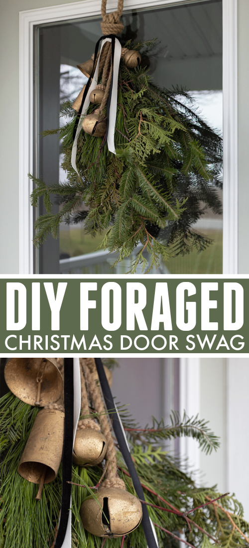 There's nothing like fresh greenery and it's even better if it comes from your own backyard. Grab your clippers and make this foraged Christmas door swag for your front door!