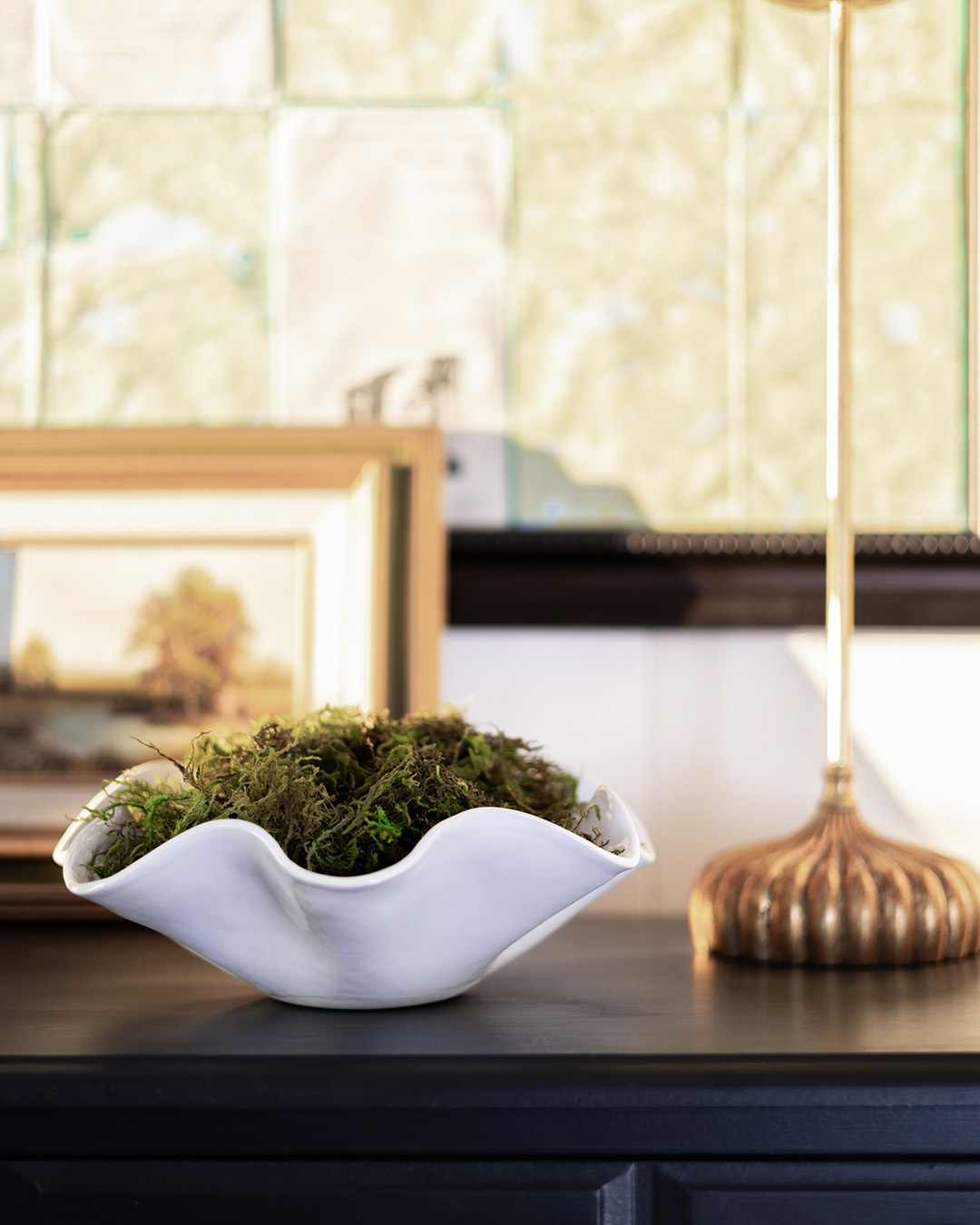 Jules love wave bowl with moss.