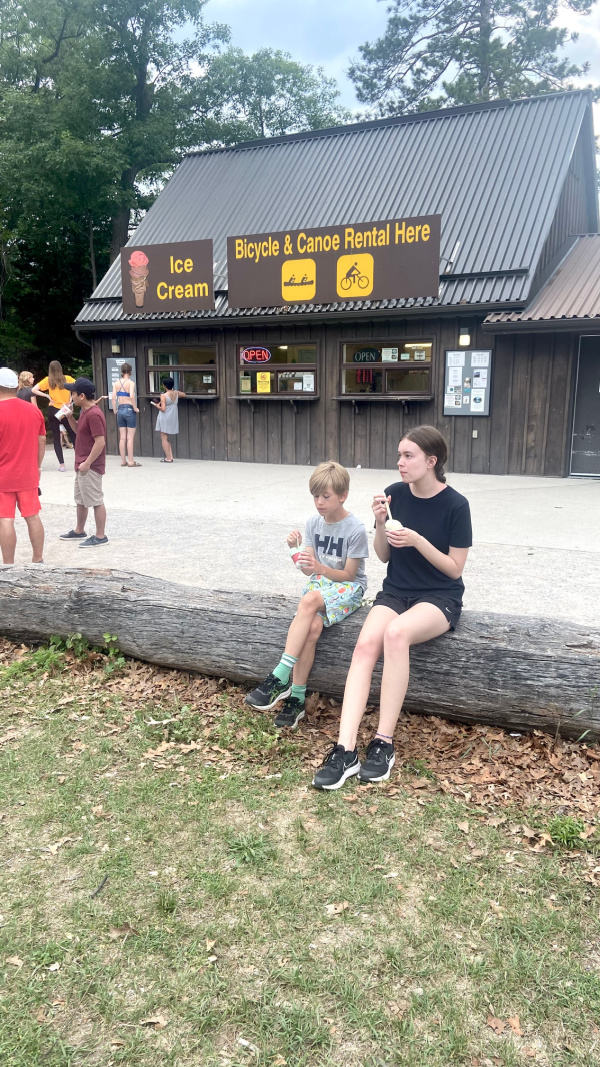 Getting ice cream at Pinery Provincial Park.