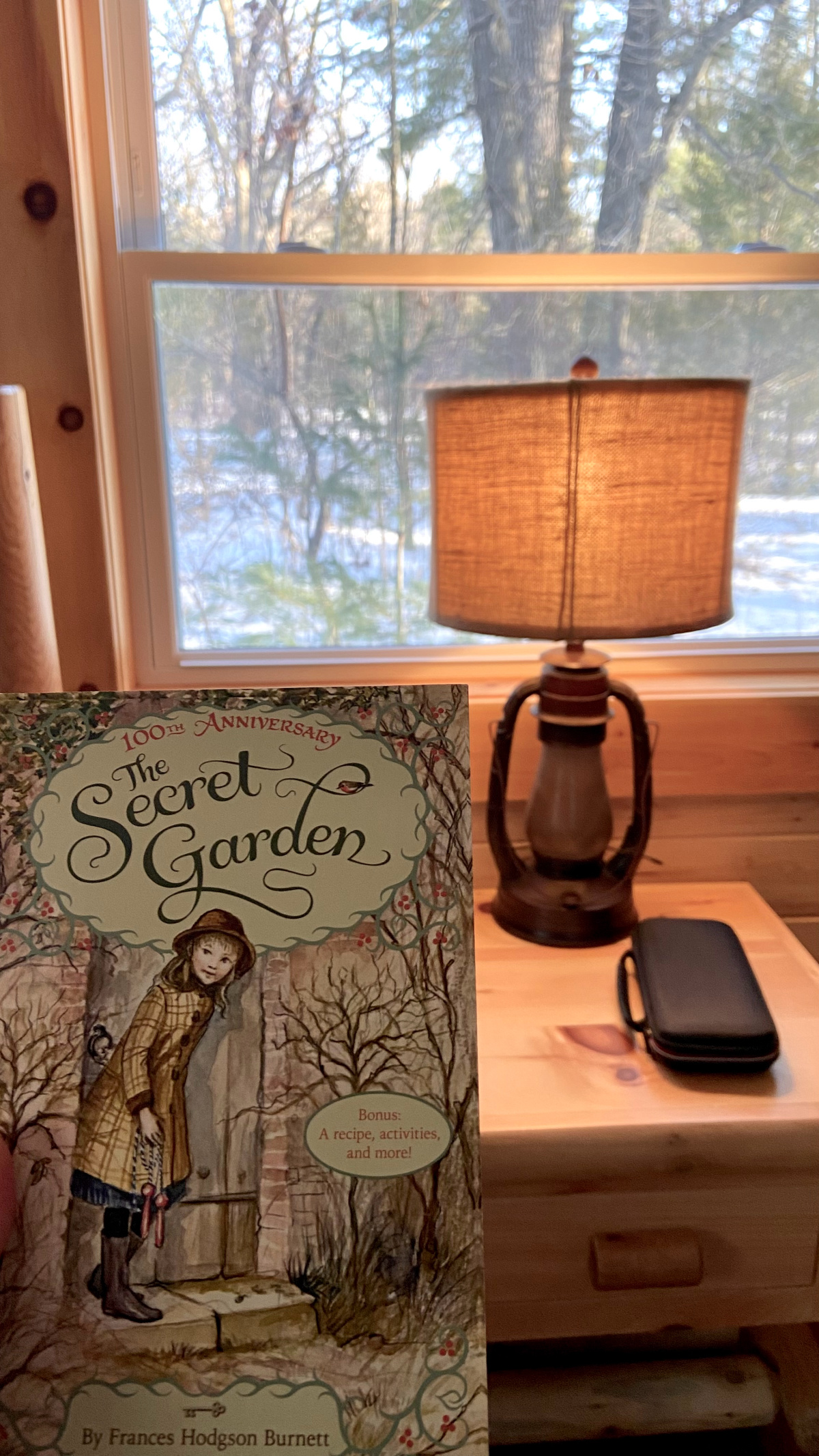 Reading The Secret Garden at the cabin.