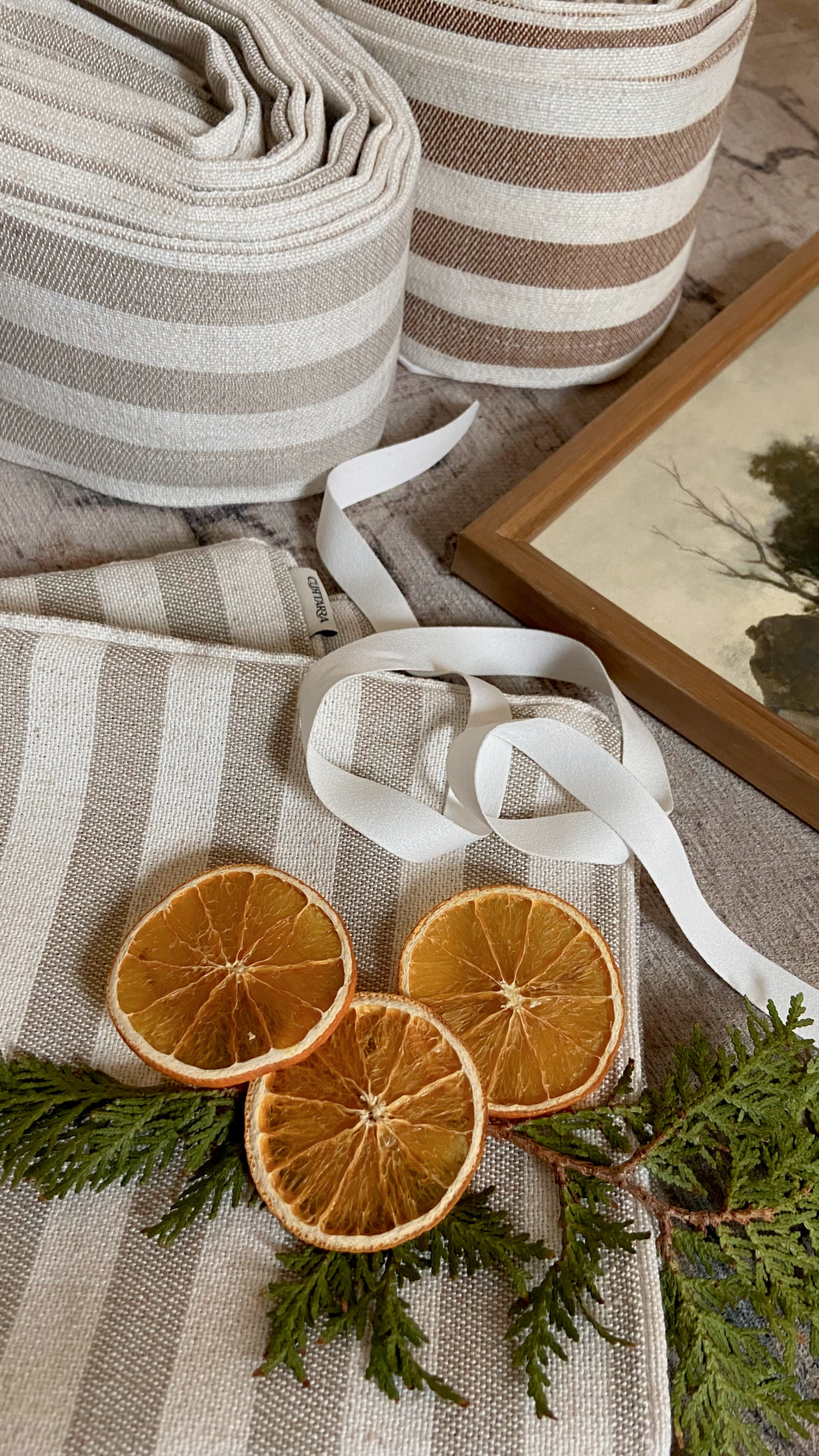 Striped curtains from Curtarra.