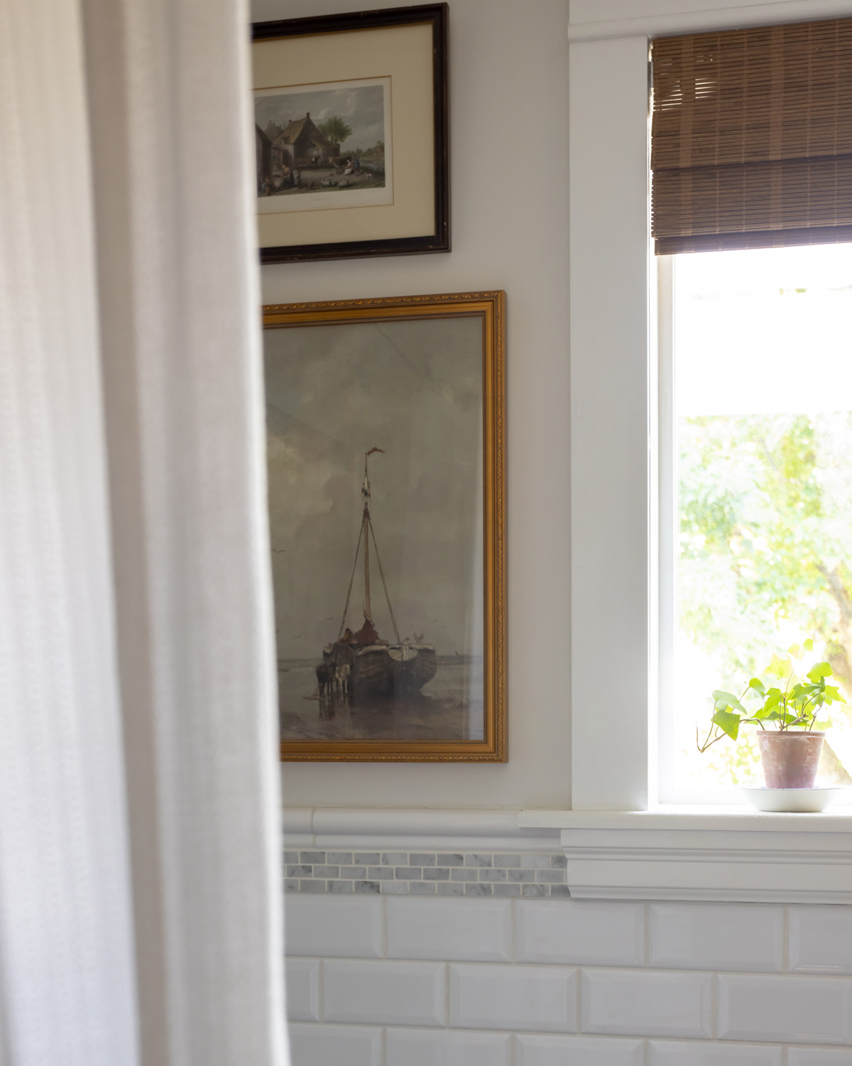 Opposite Wall nautical print in Elena vintage frame.