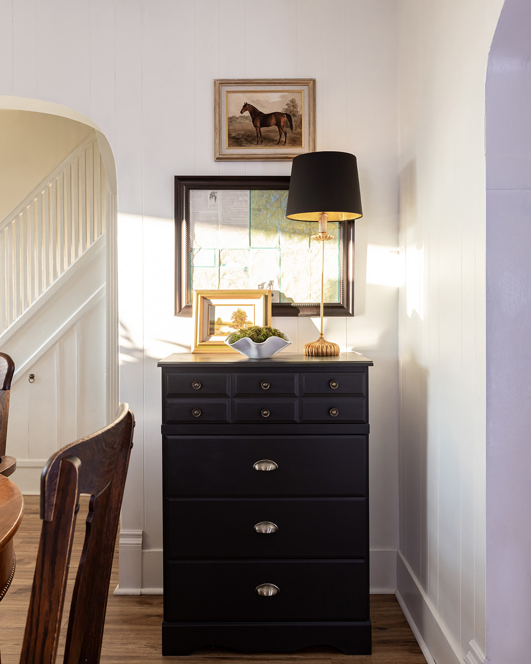 A beautiful lamp with a gold-lined shade to cast a warm glow on cold winter nights.