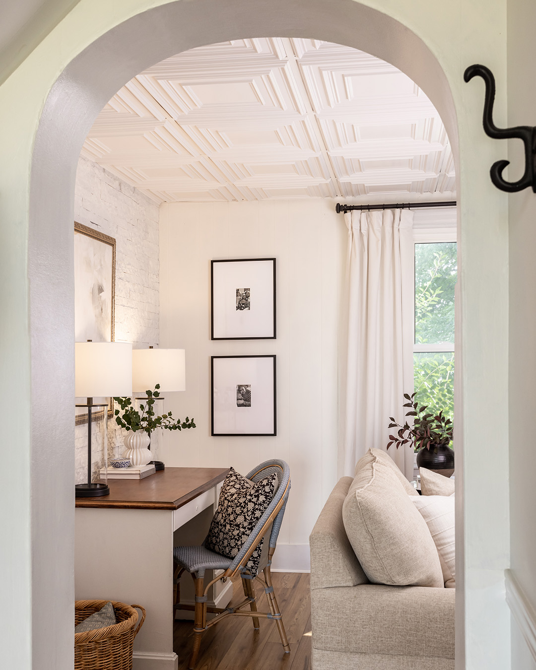 My icy blue rattan desk chair.