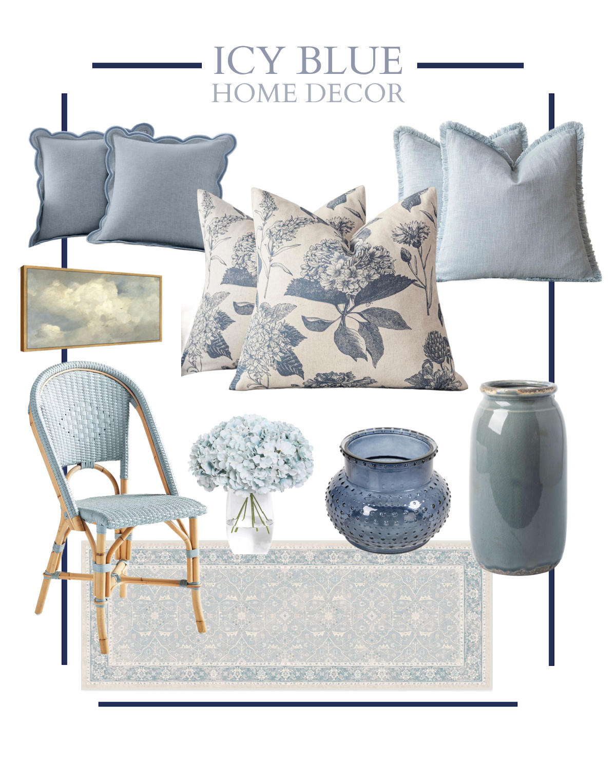 Icy blue home decor finds.