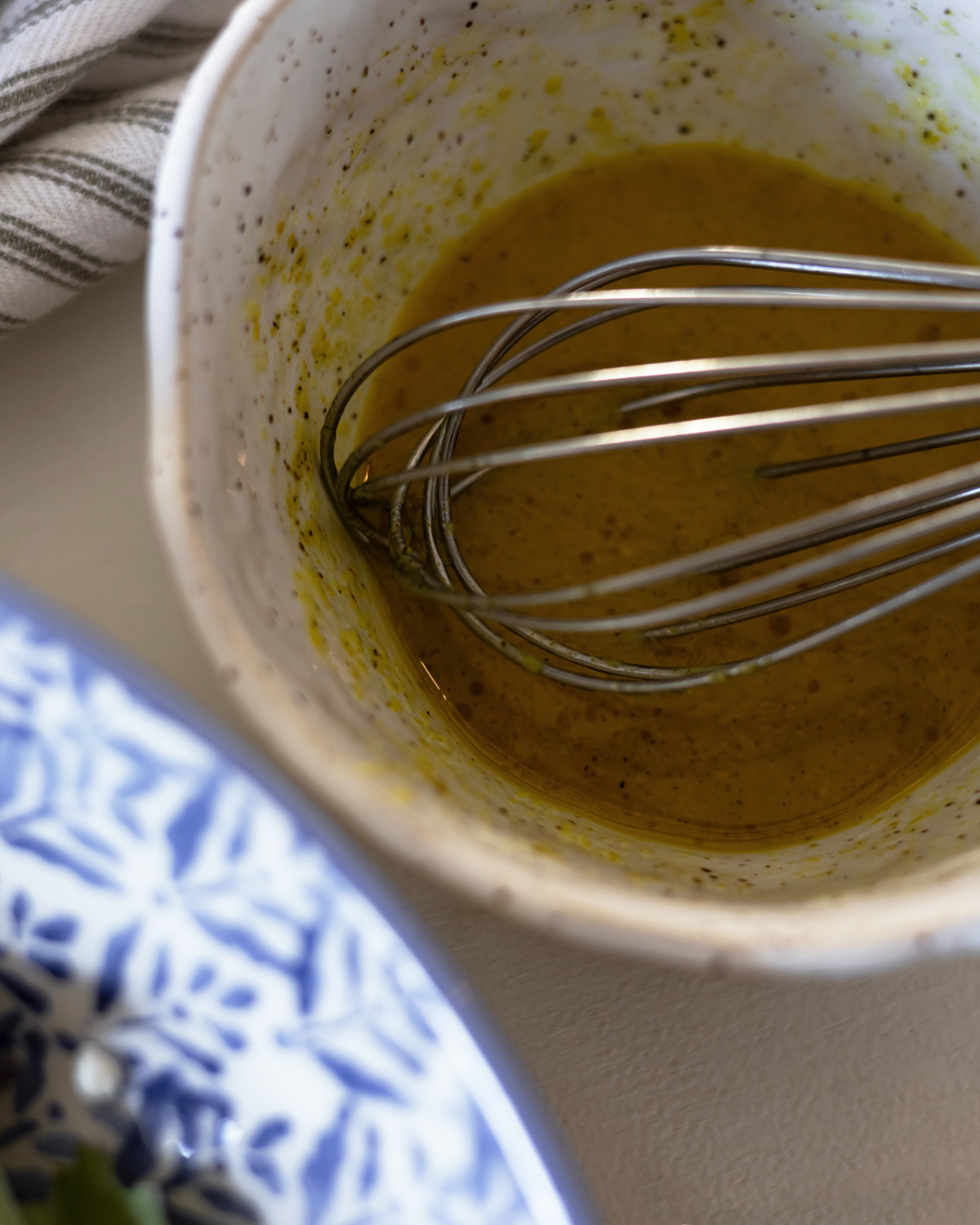 Lower acid honey mustard dressing for the salad.