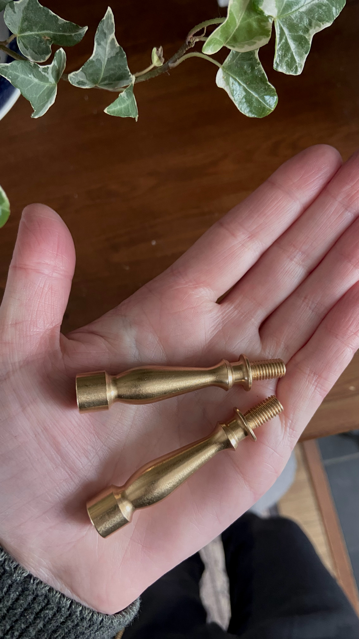 Brass lampshade risers.