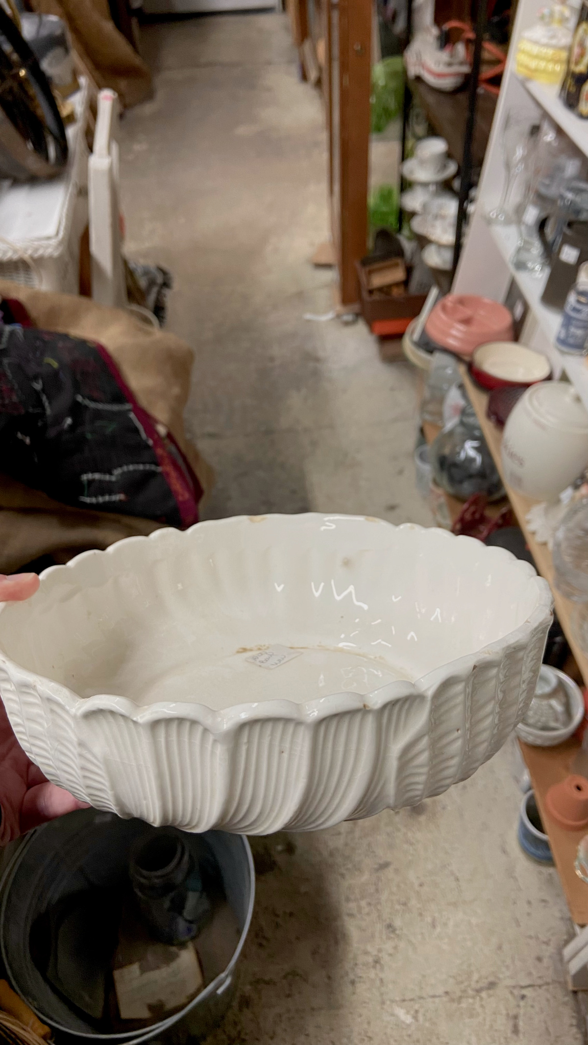 A beautiful white bowl from Van Zelst's Market.