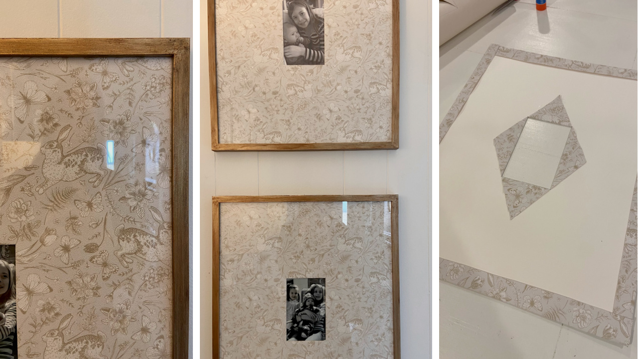 DIY wallpaper photo mats tutorial.