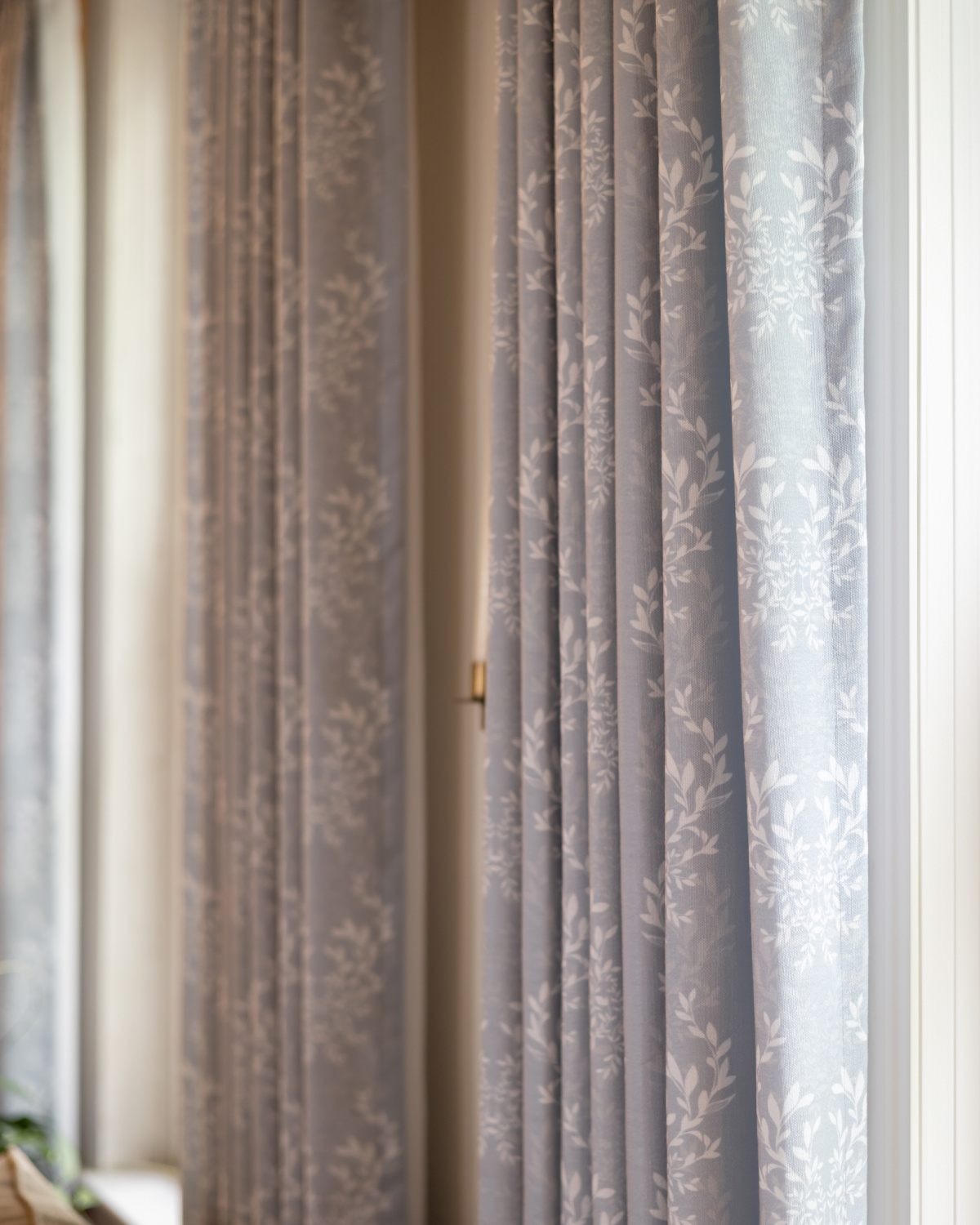 Custom blue curtains from Two Pages.