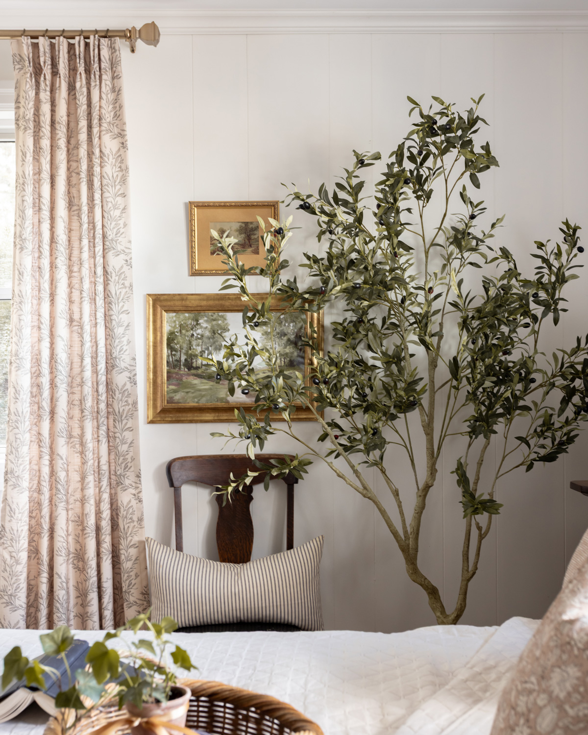 Sarah Le Travertine Curtains from Two Pages in our bedroom.
