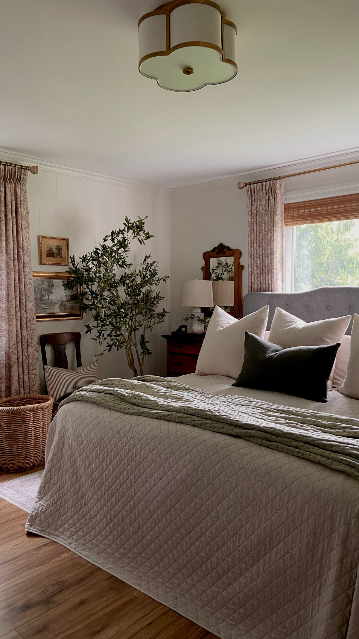 Our cozy primary bedroom right now.