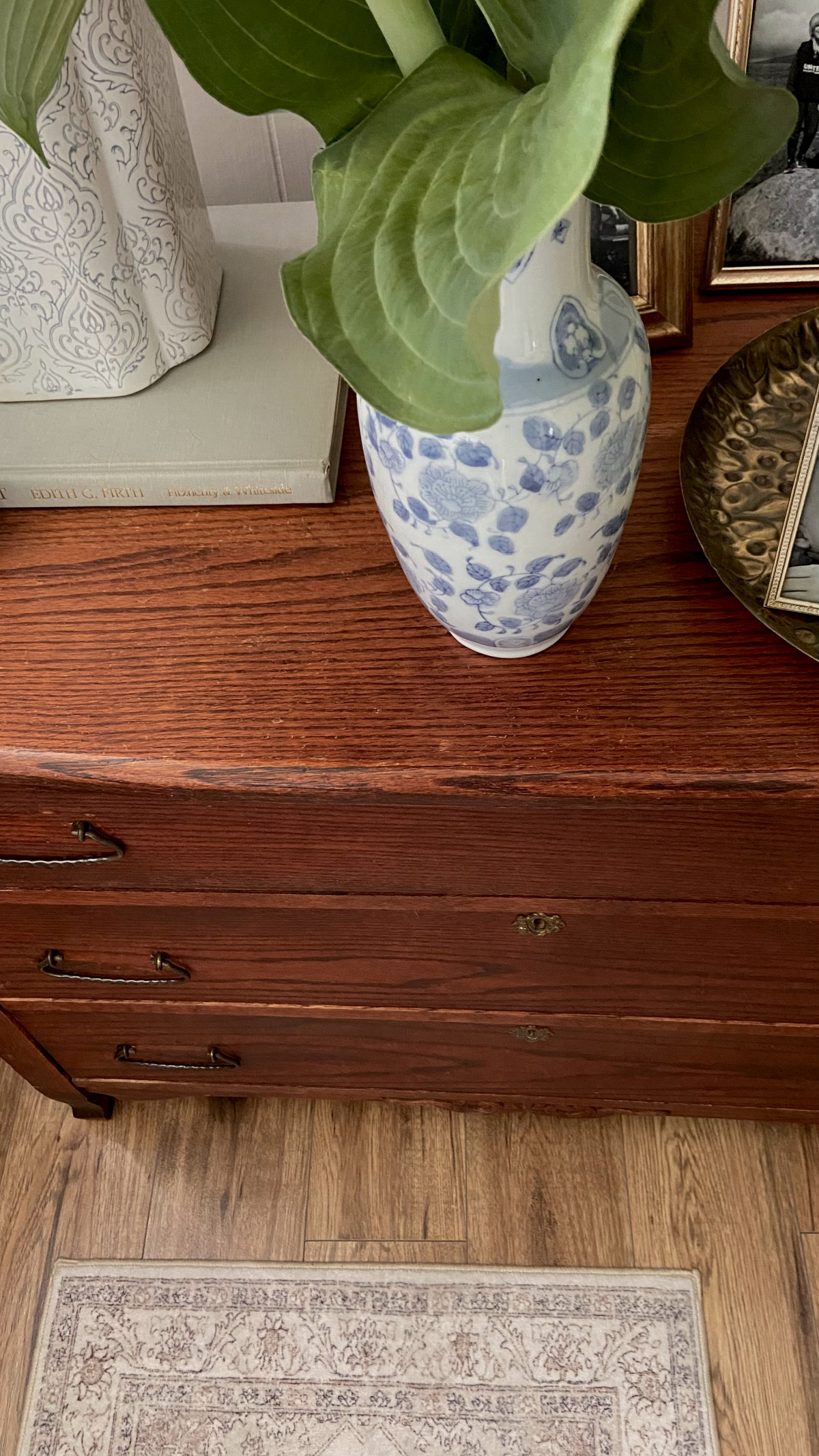 The rescued dresser top with the water stain removed.