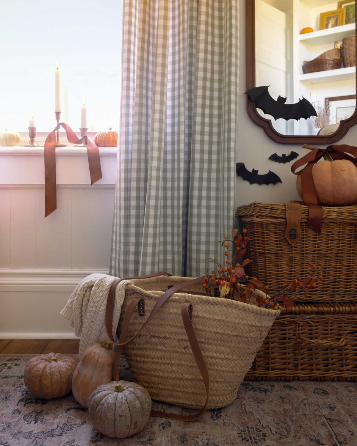 Heirloom pumpkins and baskets.
