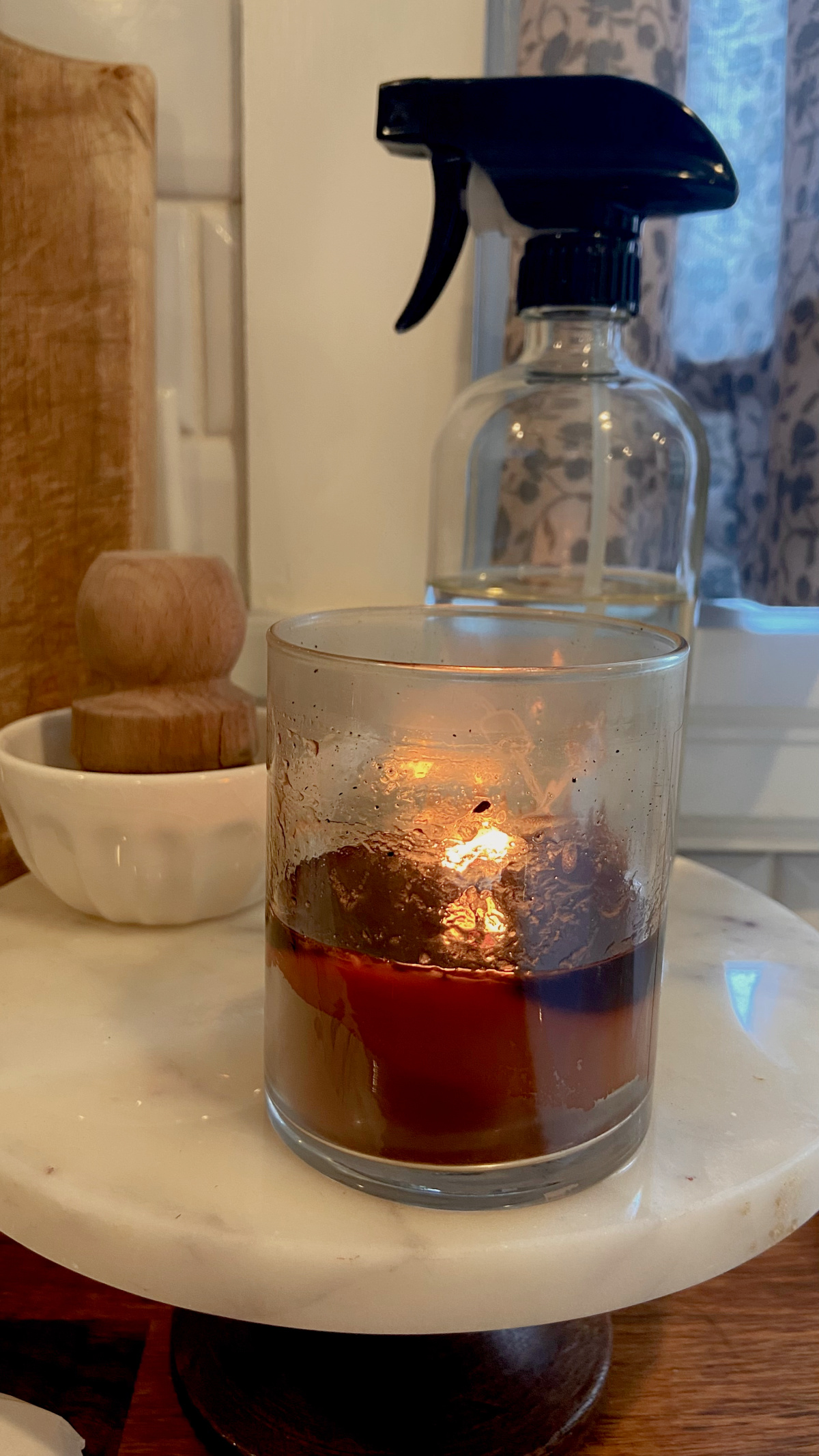 A candle that has been fixed and is no longer tunnelling.